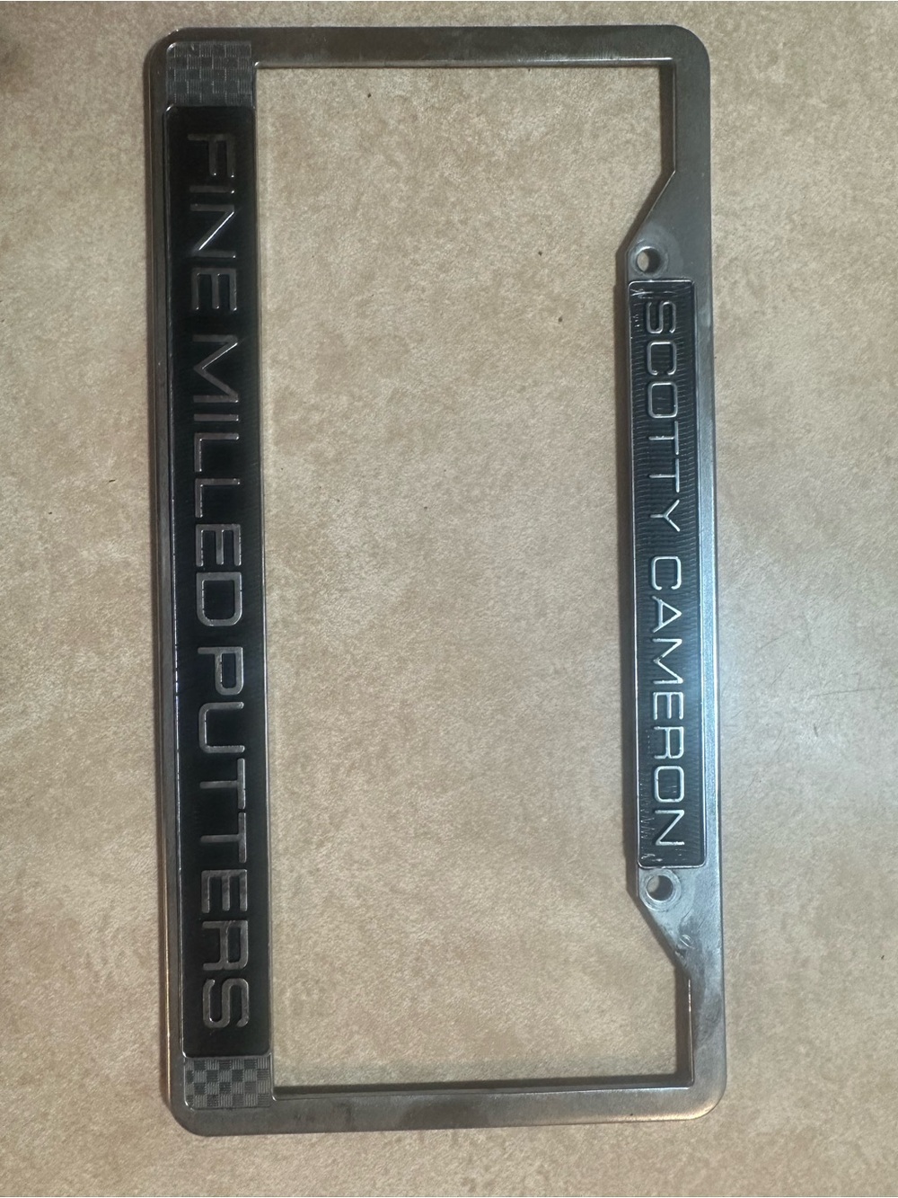 Scotty Cameron Silver and Black Metal License Plate Frame